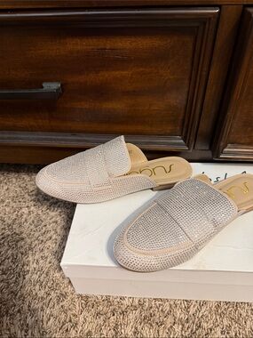 Sugar Blush Rhinestone Slip-On Mules